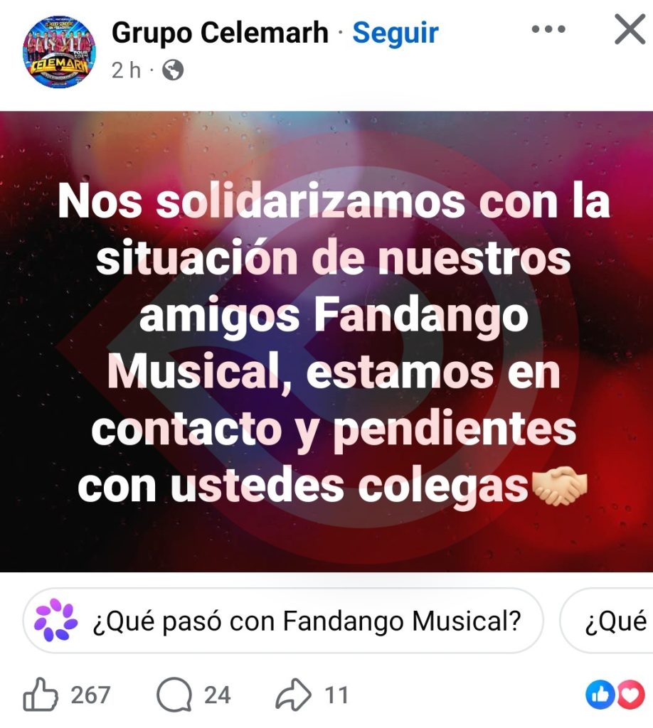 Agrupaciones musicales se solidarizan con “Fandango Musical”
