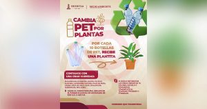 Impulsa Huejutla acciones de reciclaje con la campaña “cambia PET por plantas”