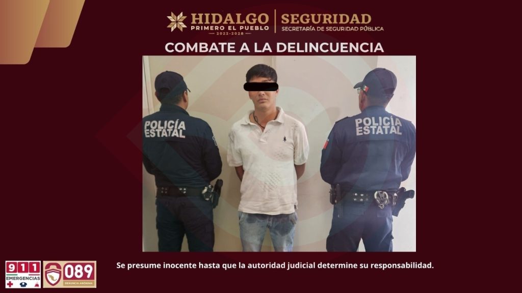 SSPH y C5i recuperan auto robado y aseguran a un hombre en Tizayuca