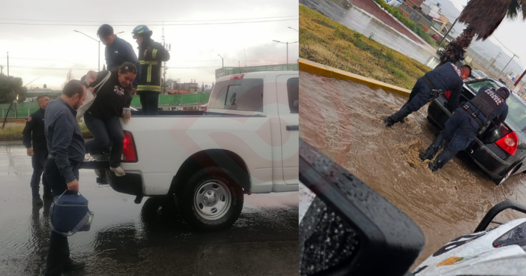 Policía estatal mantiene vigilancia y auxilio ante lluvias en Hidalgo 