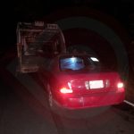 Un lesionado al chocar Automóvil contra camión recolector de Huejutla