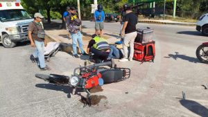 Motociclista lesionado en choque