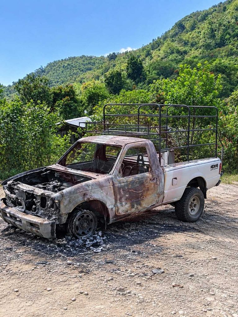 Se incendió camioneta en Pemucho