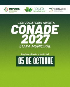 Convocan a participar en la etapa municipal de los Juegos Conade 2027