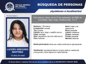 Buscan a quinceañera desaparecida en Vega Larga