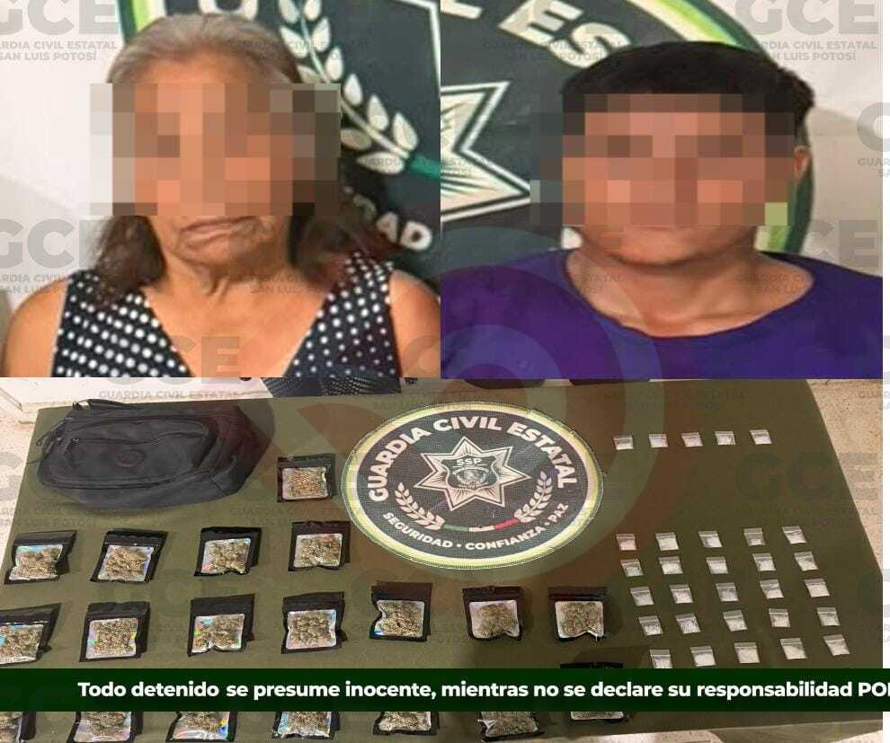 Abuelita de 77 años y joven son arrestados con presunta droga en Tamazunchale