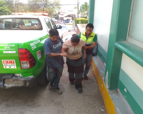 Lesionada tras percance